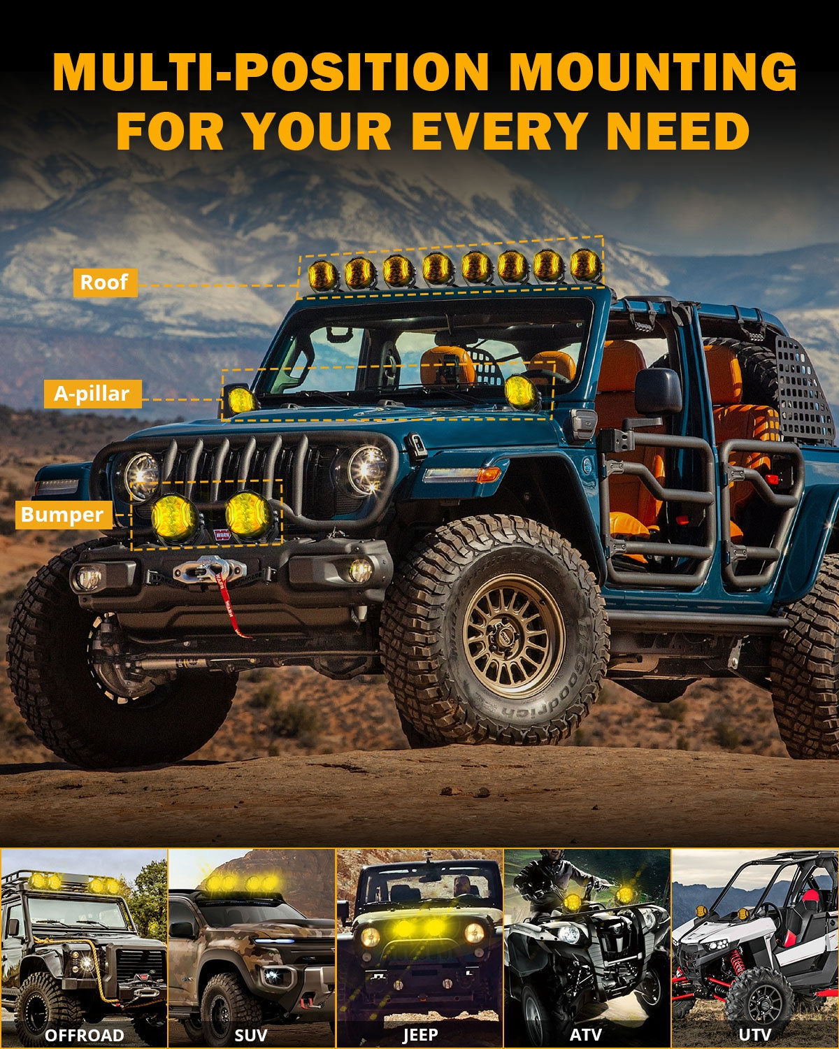 V-ULTRA Series Pod Lights w/ Amber DRL – JC Customs