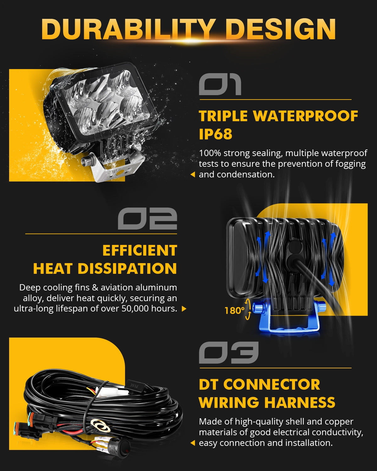 durable led driving lights