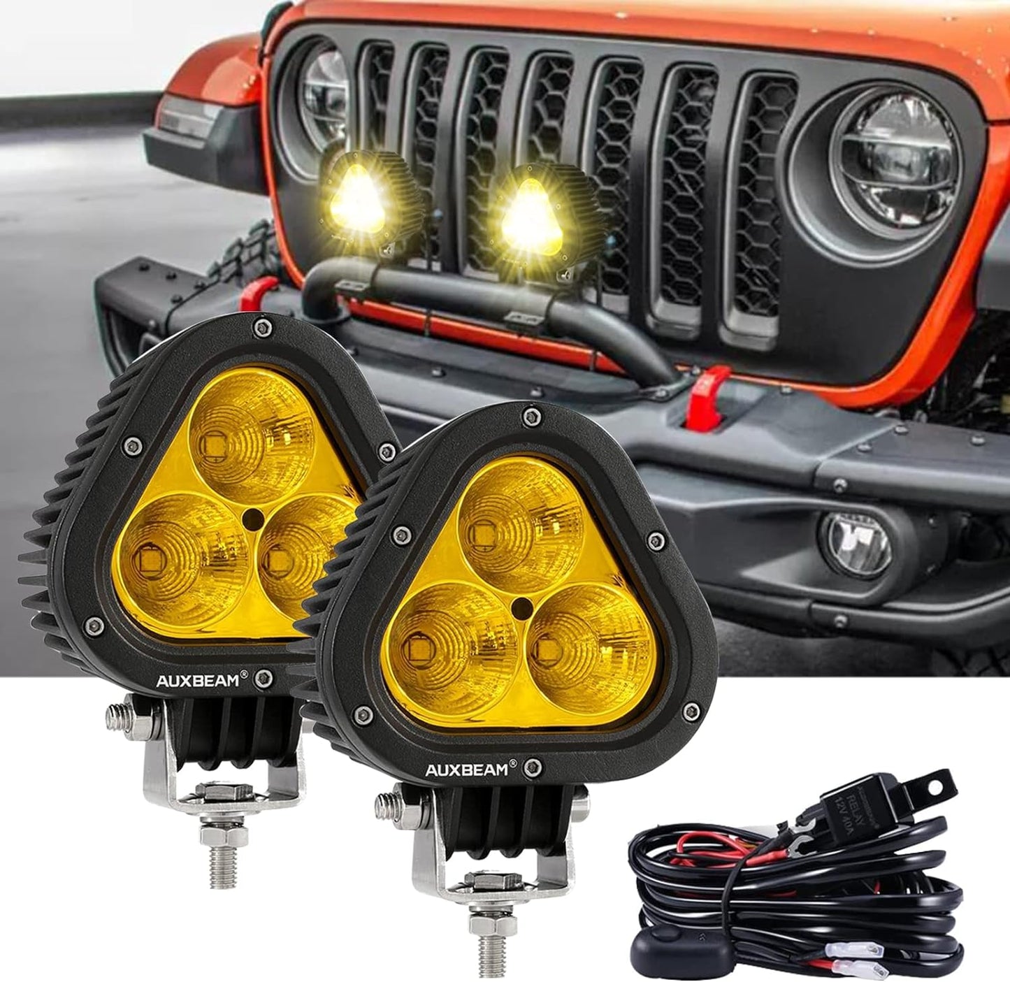 4" T4 Amber LED Pods Lights | JC Customs Metal Fab