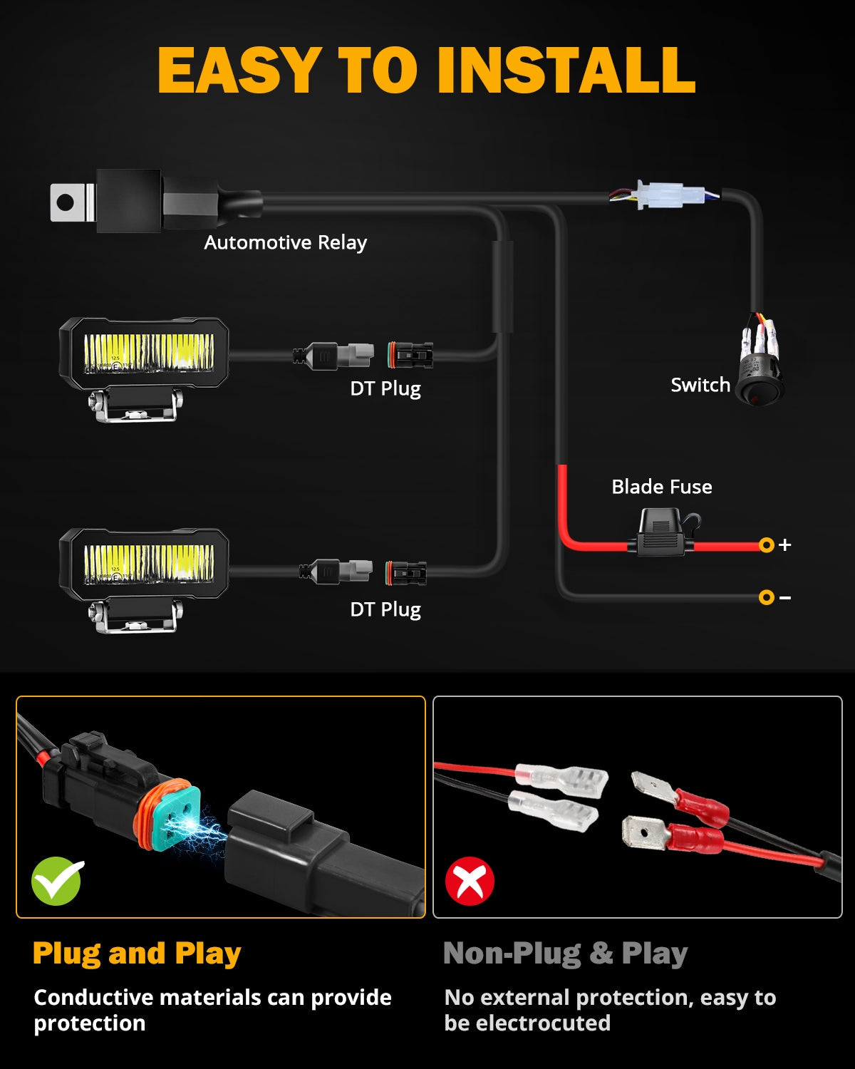 easy to install led pod lights