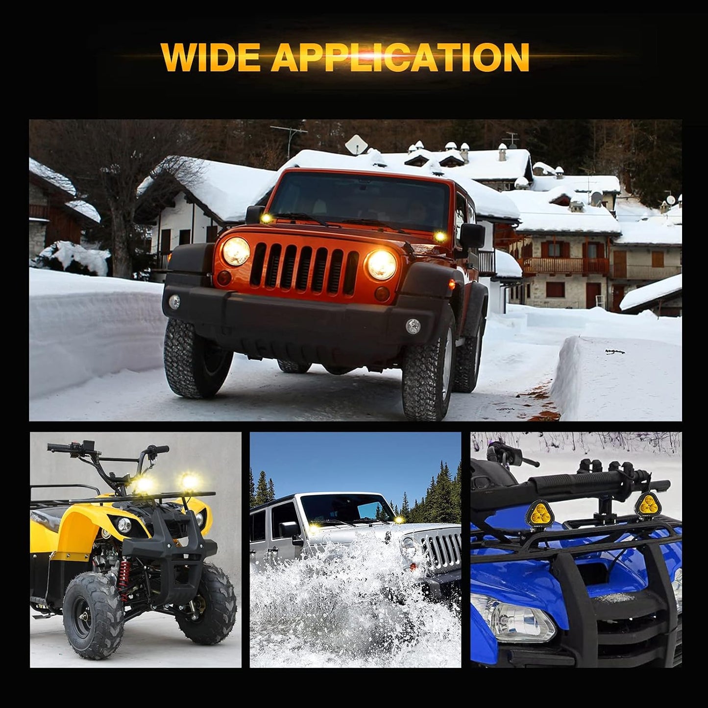 4" T4 Amber LED Pods Lights | JC Customs Metal Fab