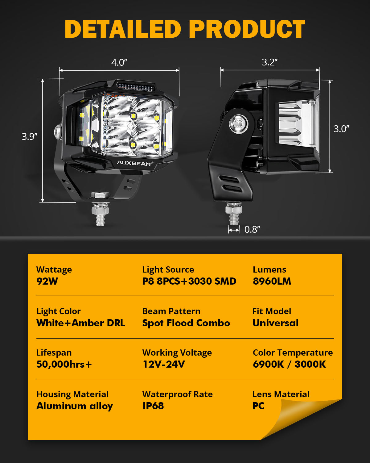 JC Customs V-MAX Shooter Lights | LED Pods with DRL