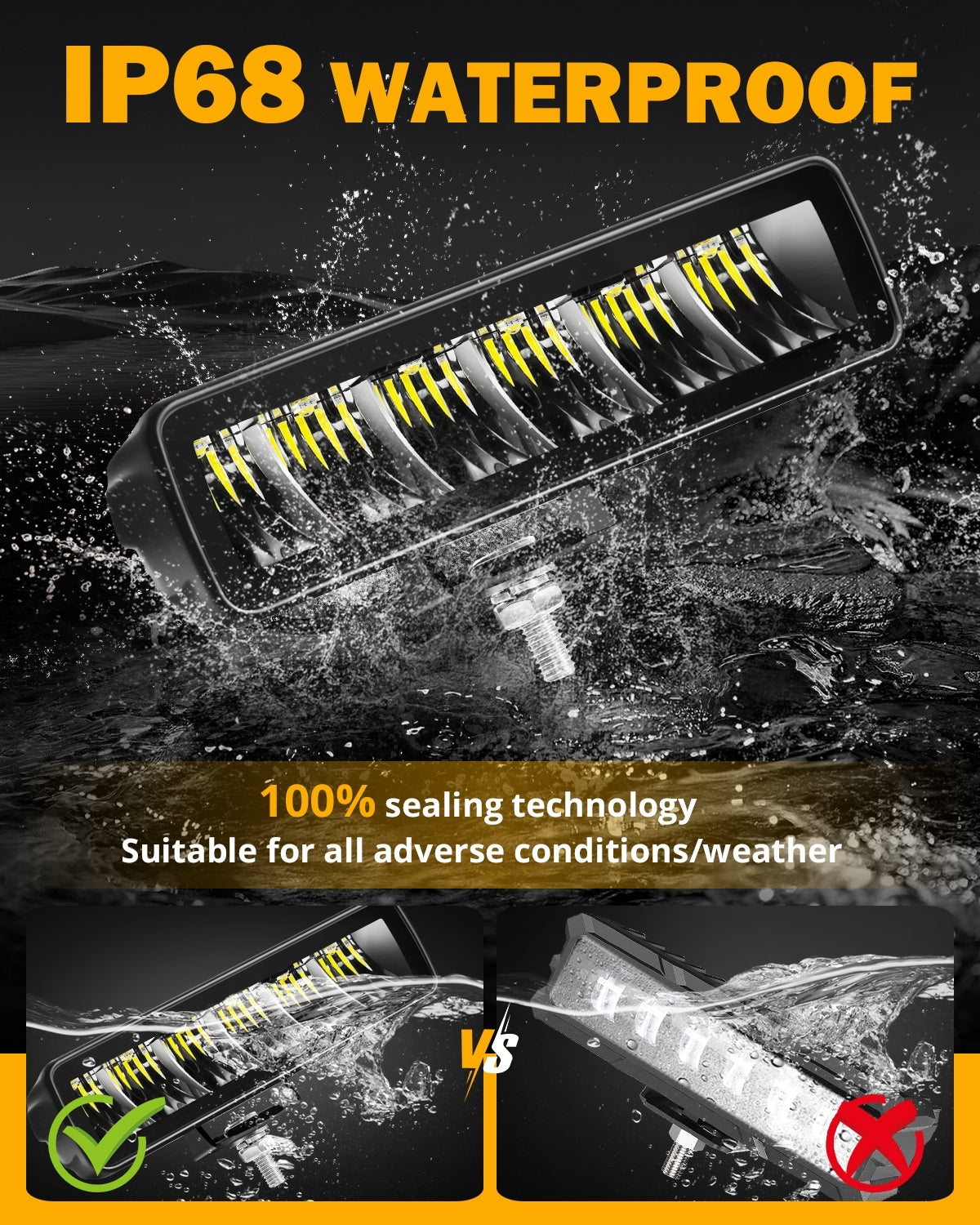 waterproof 6.3 inch off road driving lights
