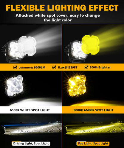 LED Pods 3" 80W Spot Beam | JC Customs Metal Fab