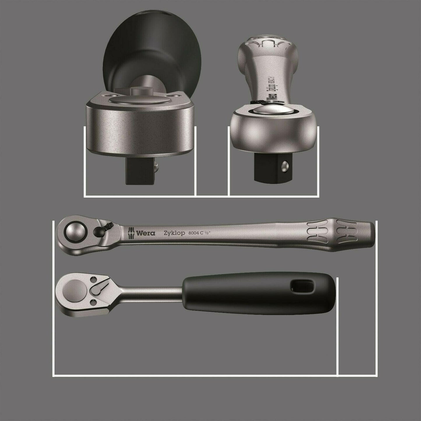 Wera 8100 SA 8 Zyklop Metal Switch Socket Set 1/4" Drive Metric 05004018001