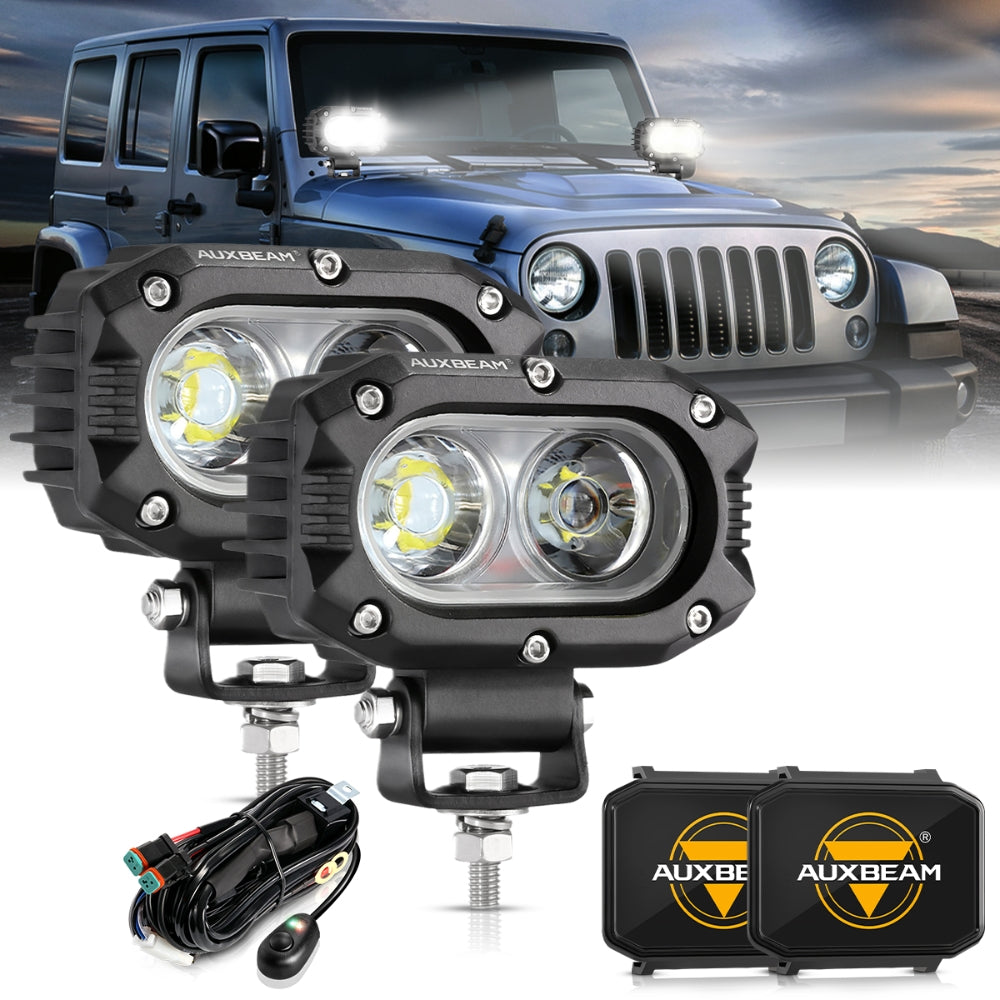 R4 Series | 4 Inch 60W Flood Beam LED Pods Light White Driving Light