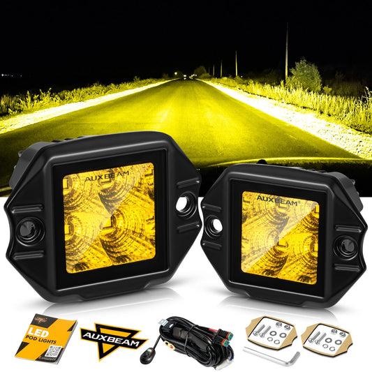 3.5Inch 40W Flush Mount LED Pod Amber Flood Offroad Light