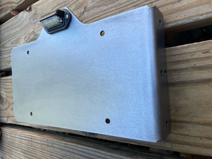 Side Mount License Plate Holder Trailer Flatbed RV SEMI Camper Bolt On Heavy Duty Steel LED Light (Left or Right Side)
