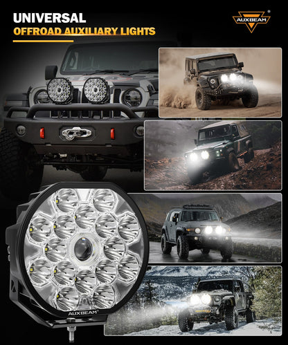 360-Ultra Series 8.5 Inch 220W LED Spot Driving Light Off Road Lights with White DRL&Amber Turn Signal Light