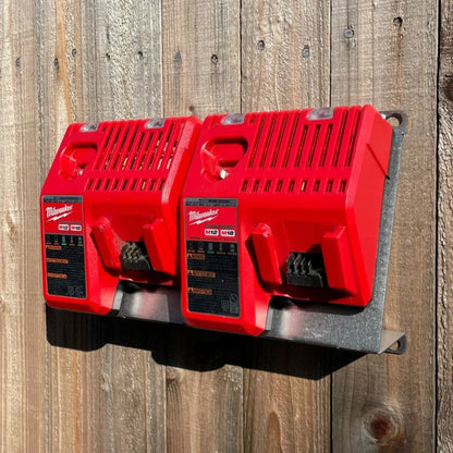 Milwaukee 2x M18-M12 Rapid battery charger wall mount plate 20 degree angle