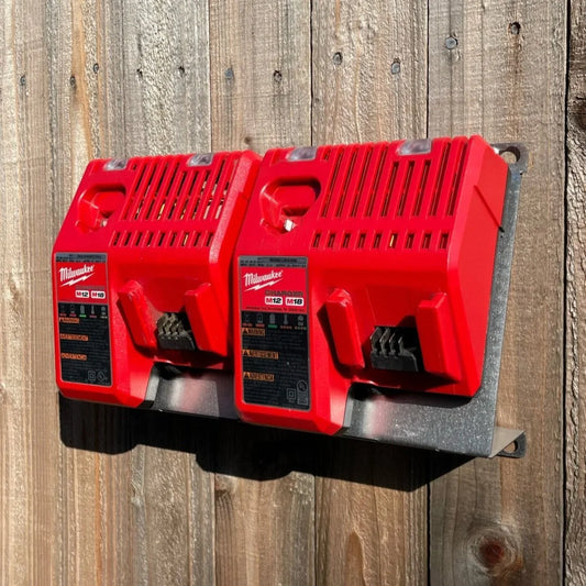Milwaukee 2x M18-M12 Rapid battery charger wall mount plate 20 degree angle