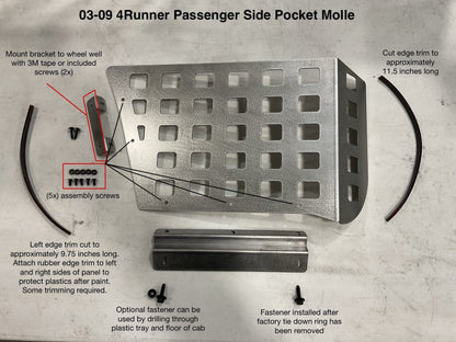 4th Gen 4Runner Rear Storage Pocket Molle Panel