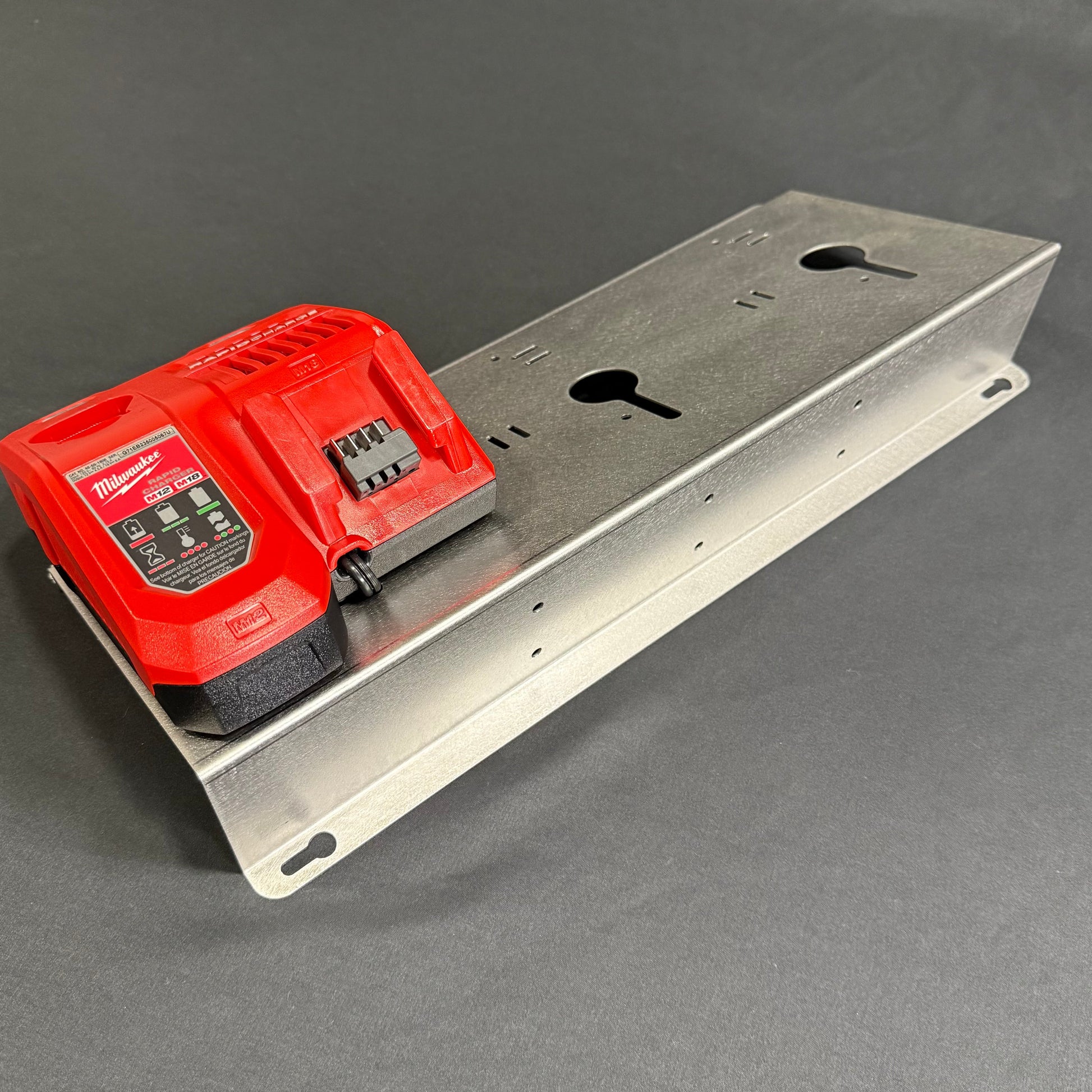 Milwaukee 3x M18-M12 Rapid battery charger wall mount plate 20 degree angle