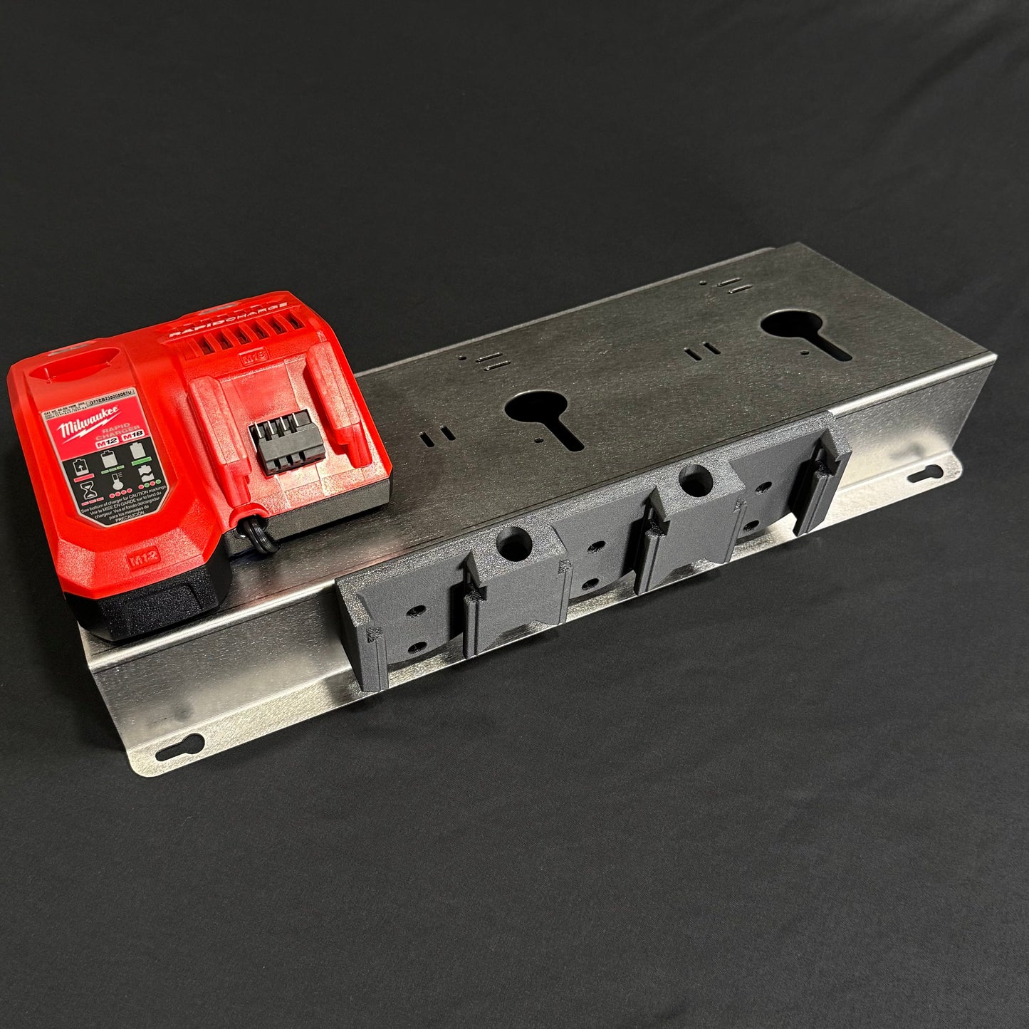 Milwaukee 3x M18-M12 Rapid battery charger wall mount plate 20 degree angle