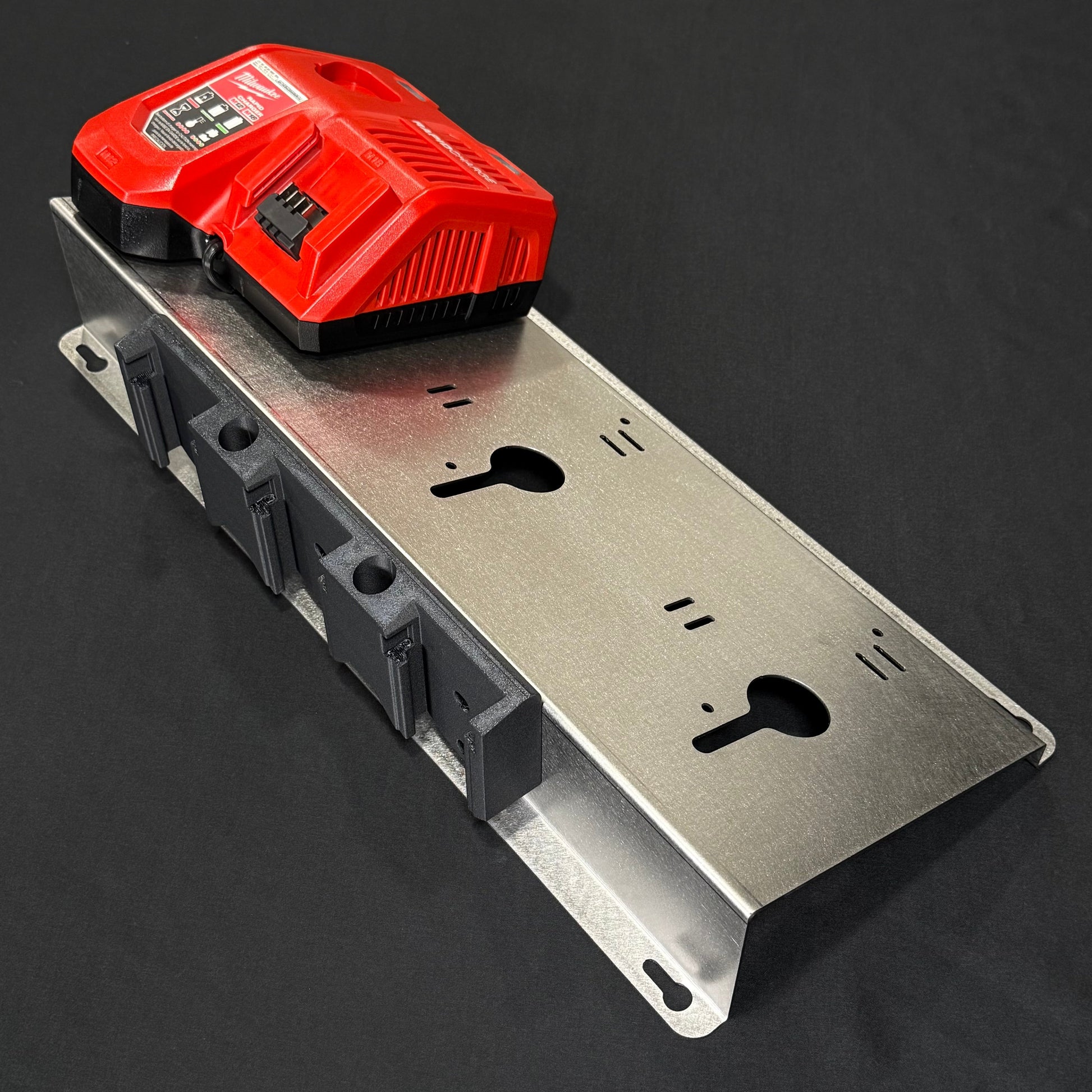 Milwaukee 3x M18-M12 Rapid battery charger wall mount plate 20 degree angle