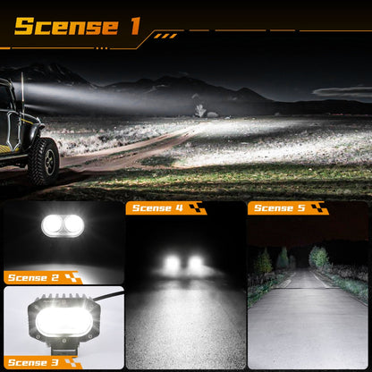 R4 Series | 4 Inch 60W Flood Beam LED Pods Light White Driving Light