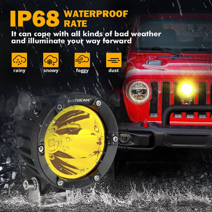 C4 Series | 4 Inch 100W Spot Round LED Pods Amber LED Driving Lights