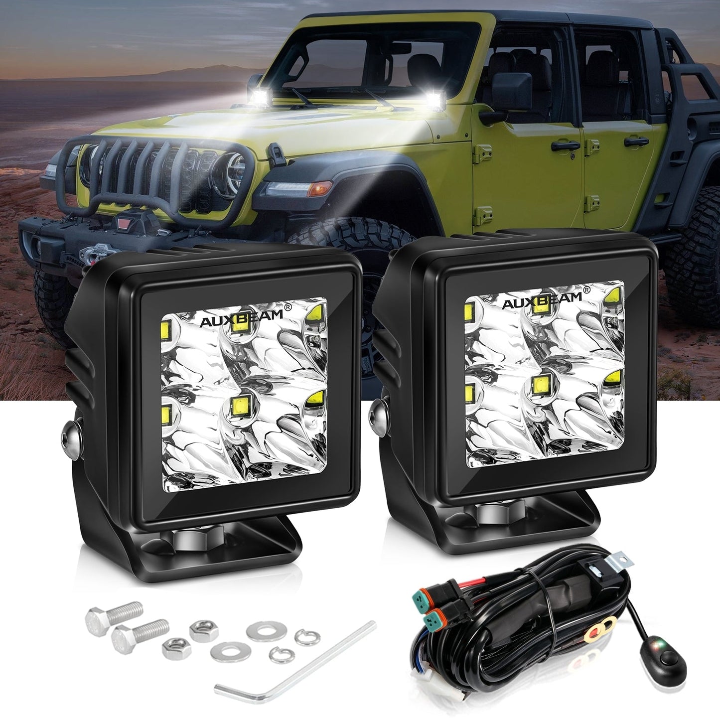 2 Inch 40W 4000LM LED Pod White Spot Offroad Light