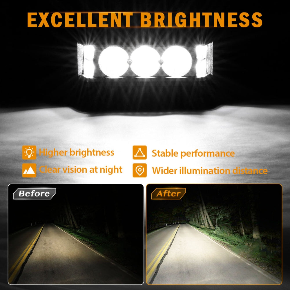 R5 Series | 5 Inch 68W White Square Side Shooter Spot Beam LED Pod Lights LED Light Bar